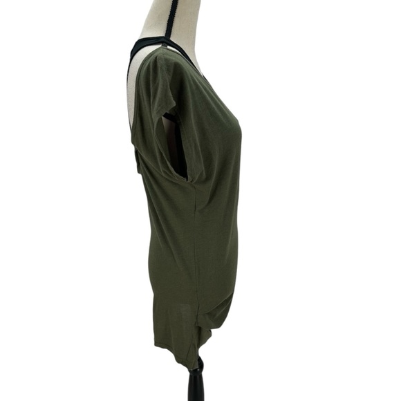 Bench Women's Short Sleeve Layered Workout Tank Shirt - Green Black - size Small - Picture 2 of 8